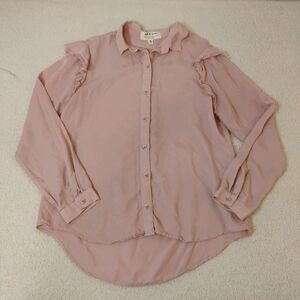 Cloth and Stone Anthropologie Pink Quiet Luxury Preppy Minimalist Capsule Size L
